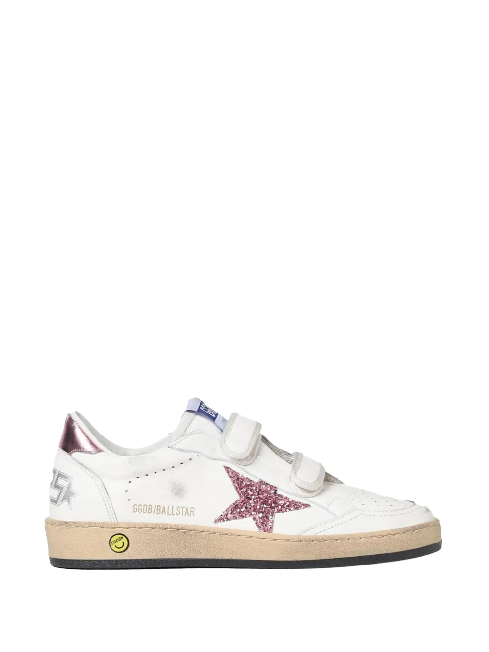 Golden Goose Kids Ball Star glitter-patch sneakers - Bianco