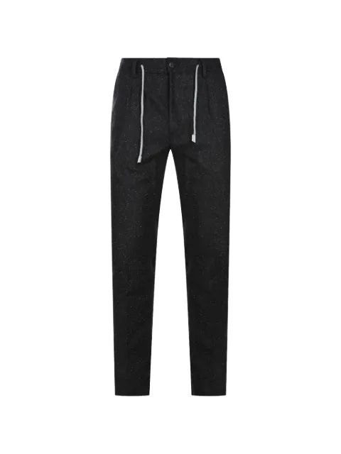 Eleventy herringbone-pattern drawstring trousers