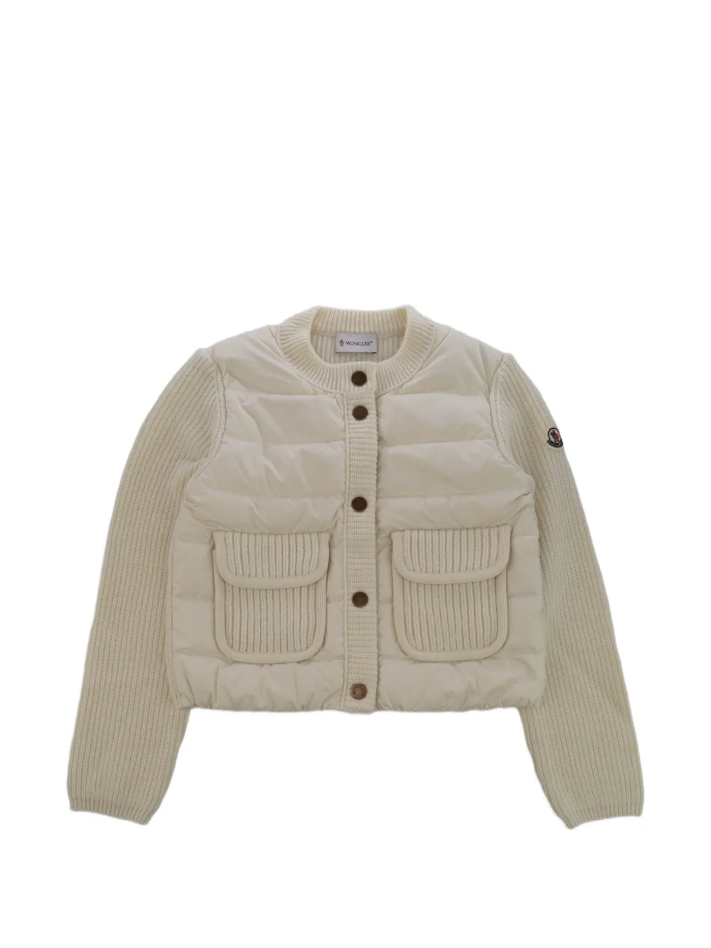 Moncler Enfant logo-patch padded jacket Wit
