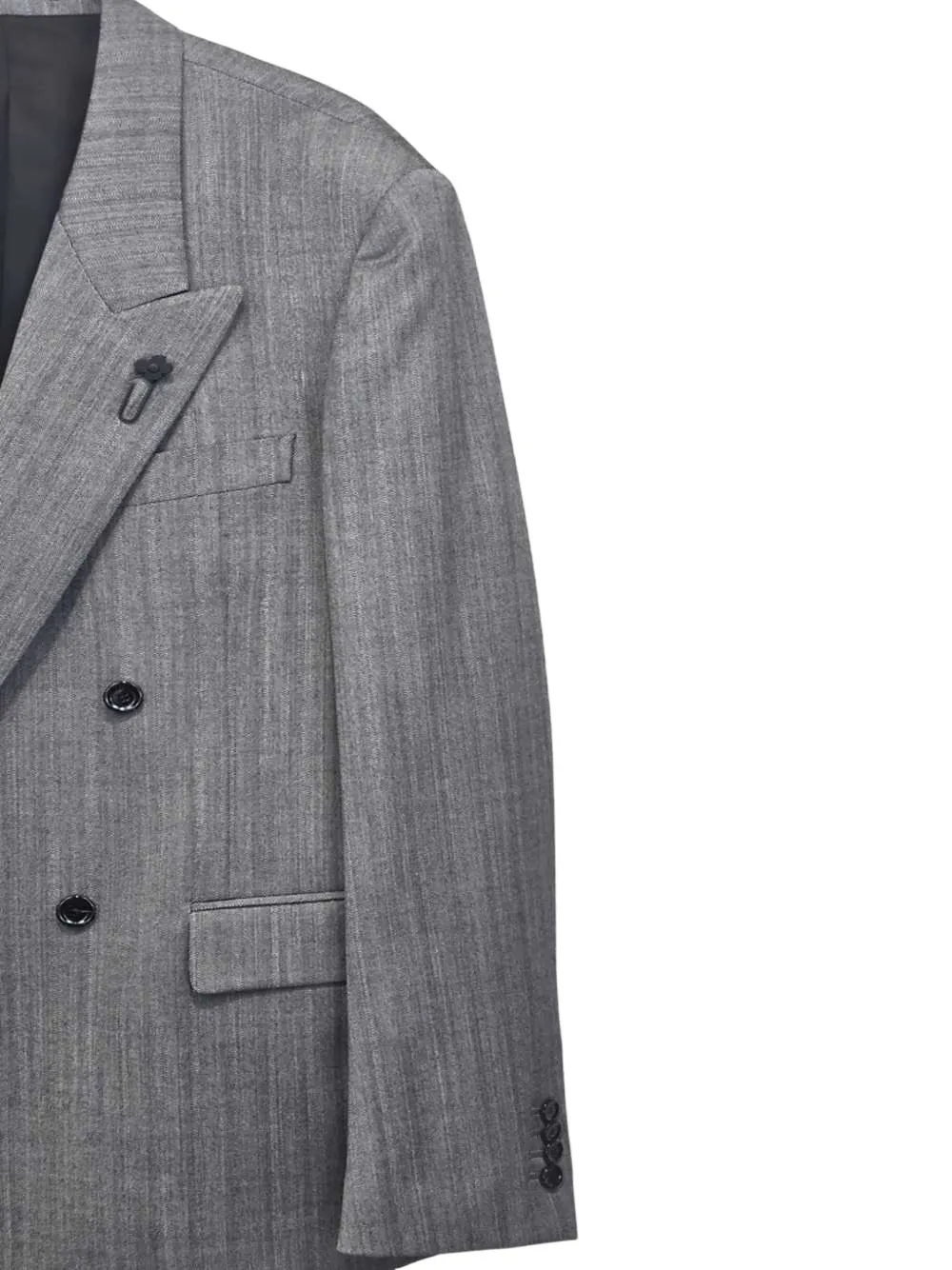 Lardini double-breasted wool blazer Grijs