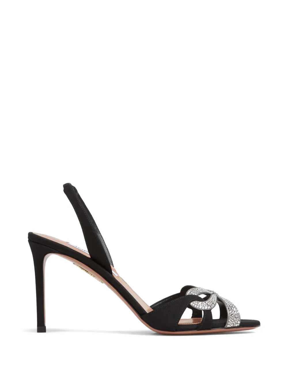 Aquazzura crystal-embellished slingback pumps Zwart