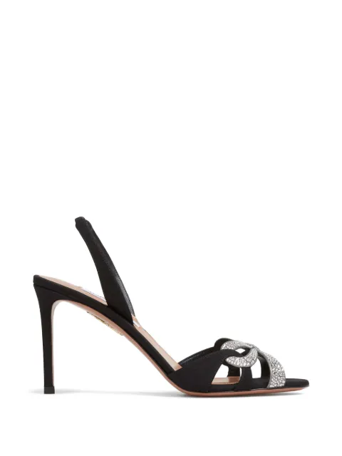 Aquazzura crystal-embellished slingback pumps