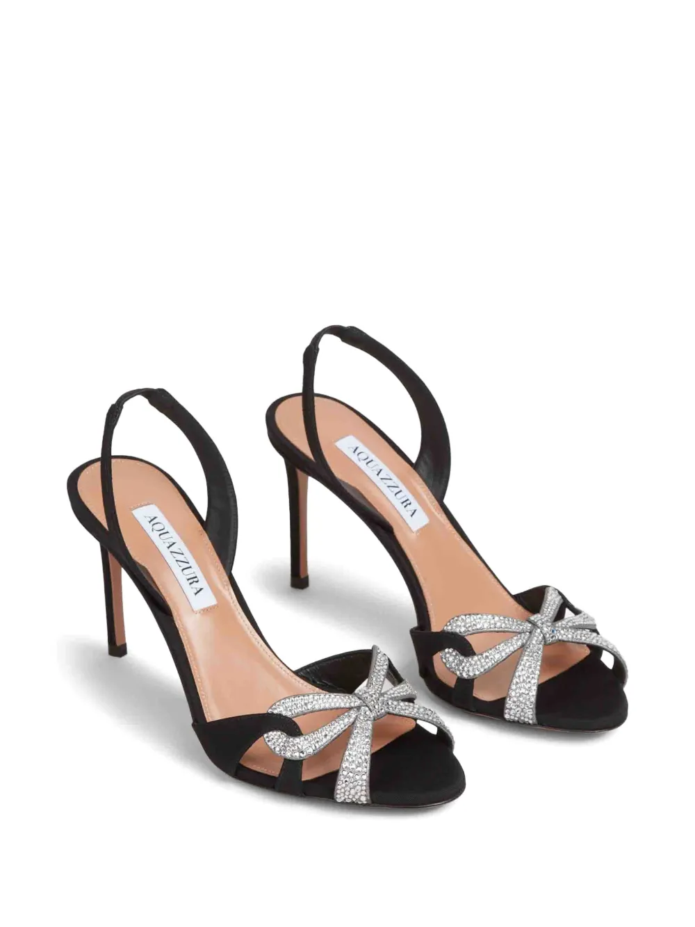 Aquazzura crystal-embellished slingback pumps Zwart