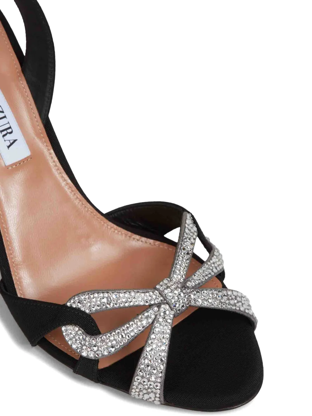 Aquazzura crystal-embellished slingback pumps Zwart