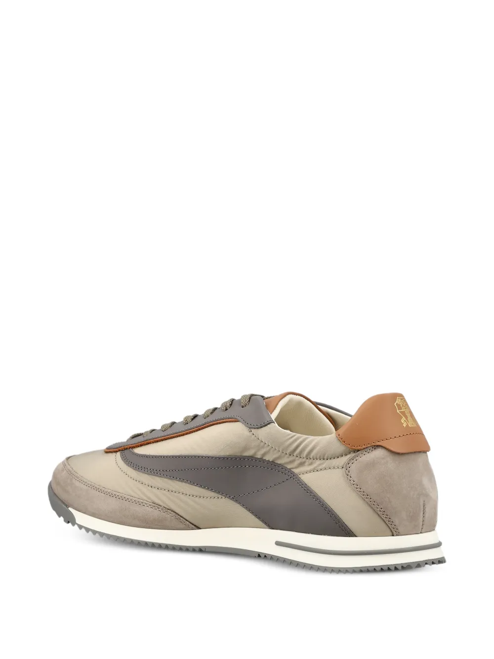 Brunello Cucinelli leather-trim panelled sneakers Beige