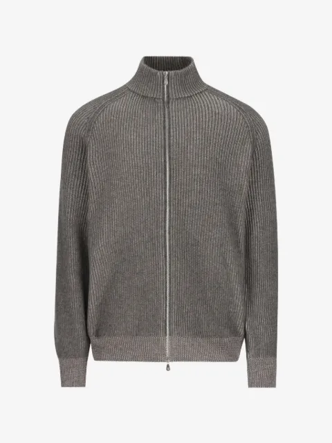Brunello Cucinelli ribbed-knit zip-up cardigan