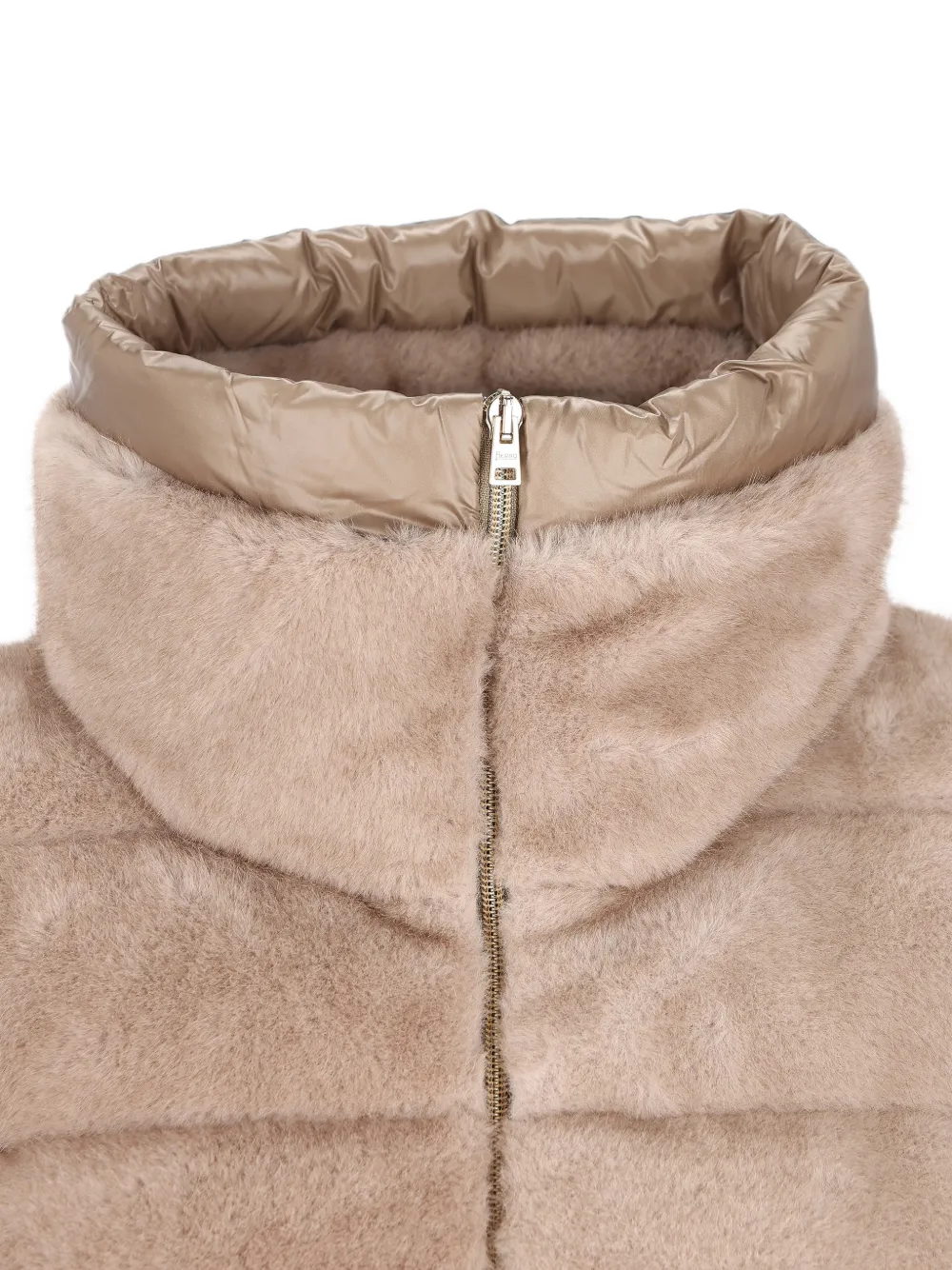 Herno Bodywarmer van imitatiebont Beige