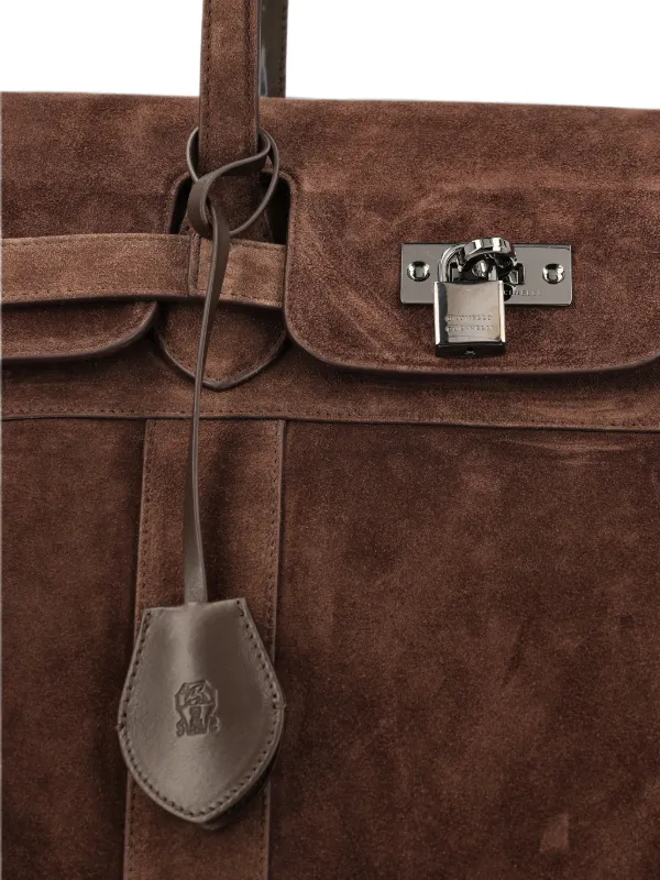 Brunello Cucinelli Explorer Travel Bag In Suede | Brown | FARFETCH