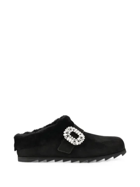 Roger Vivier crystal-buckle flat mules