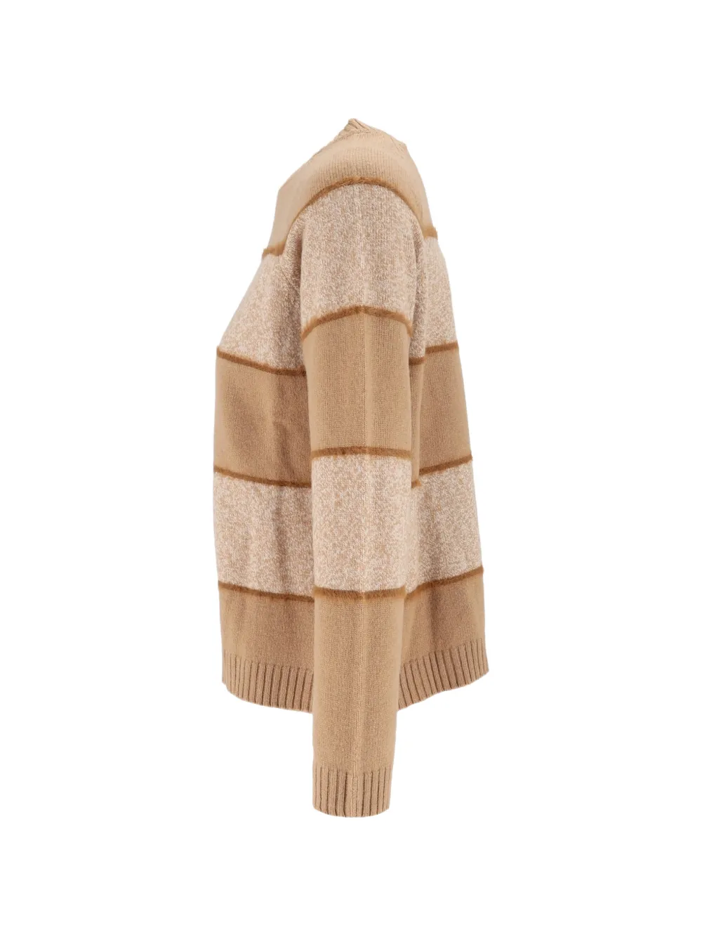 Kangra striped wool-blend sweater Beige