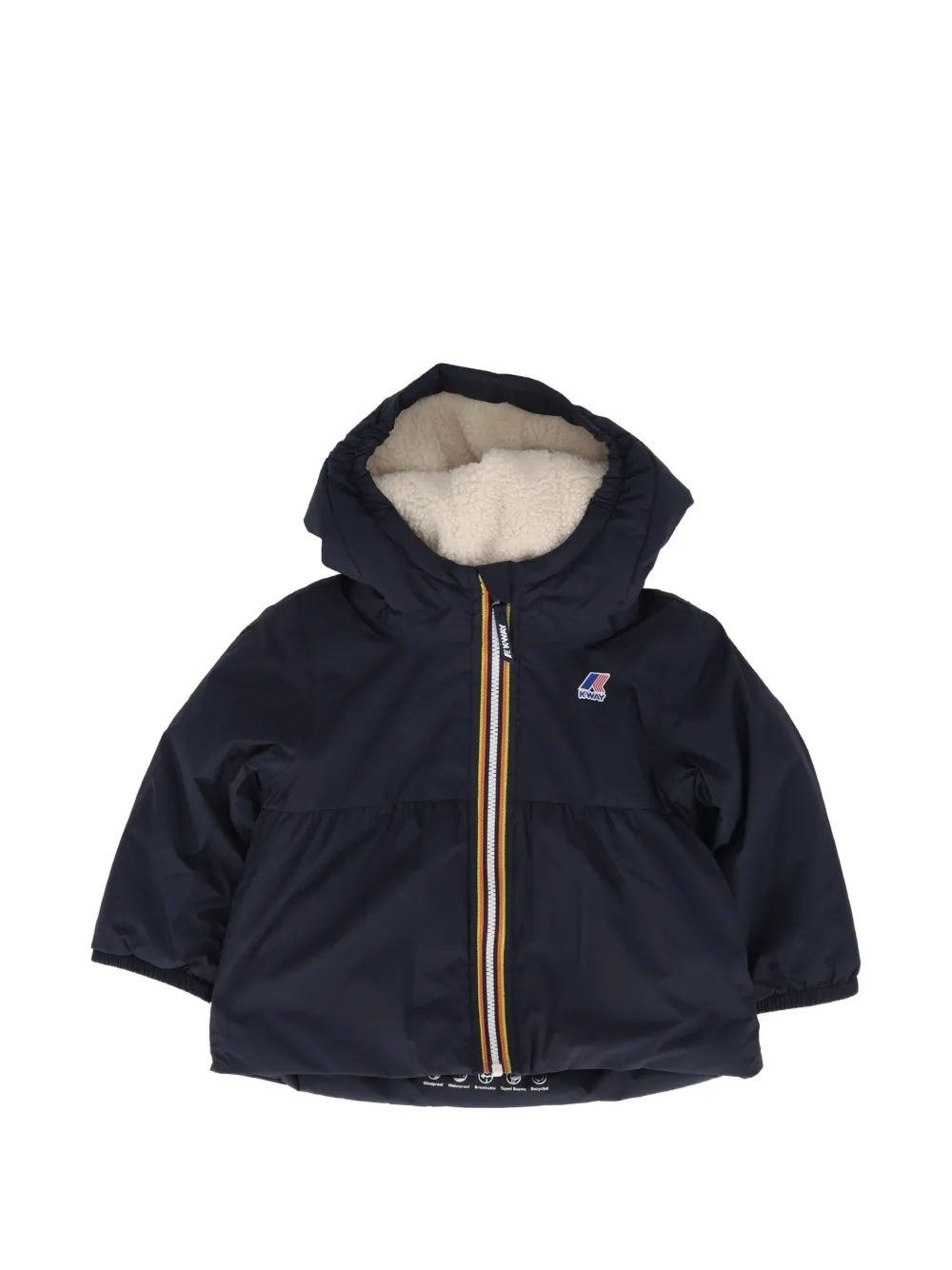 K Way Kids hooded ruffled jacket - Blu