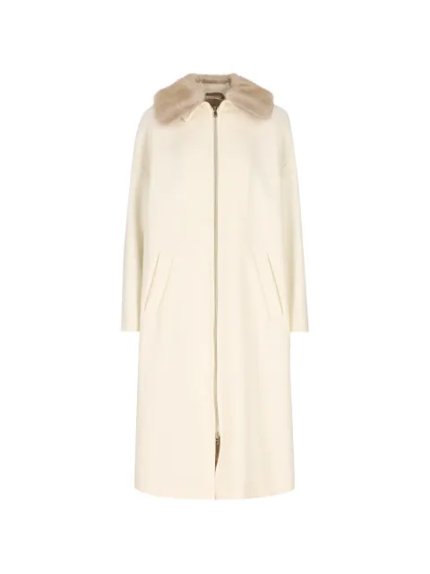 Herno faux-fur collar zip-up coat