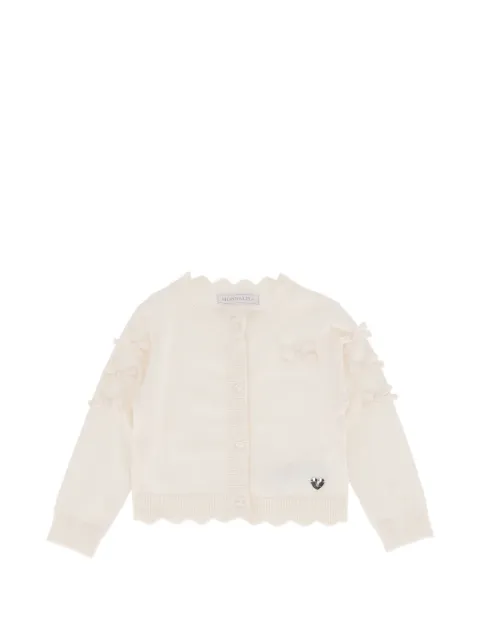 Monnalisa bow-embellished scalloped cardigan