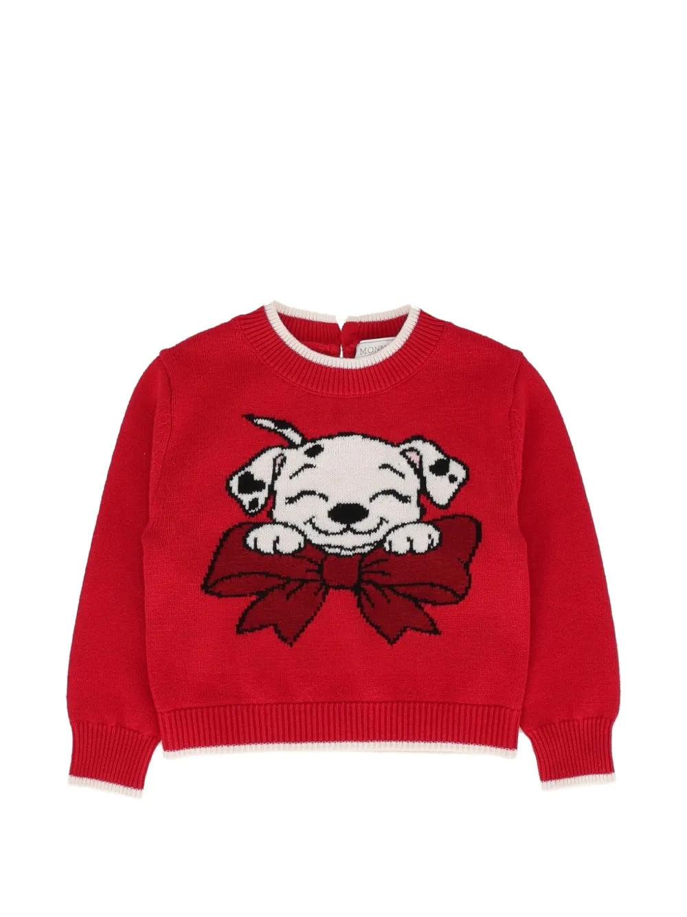 Monnalisa Dalmatian intarsia-knit sweater - Rosso