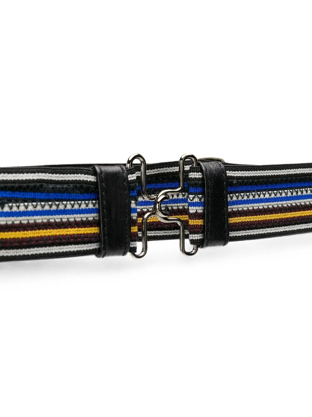 Prada Gestreepte riem met gesp Zwart