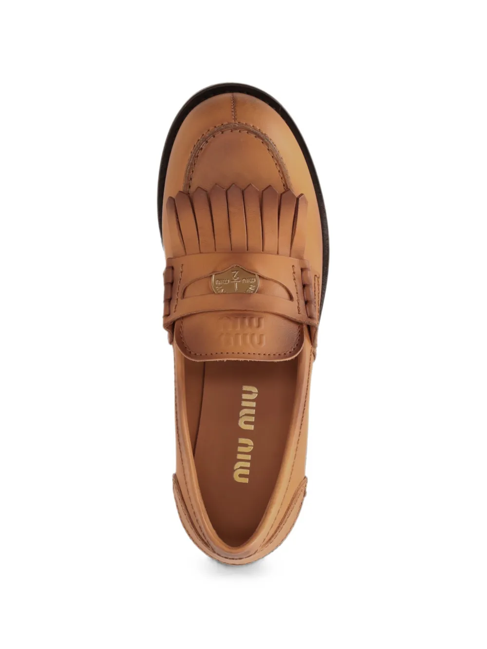 Miu Loafers met franjes Bruin