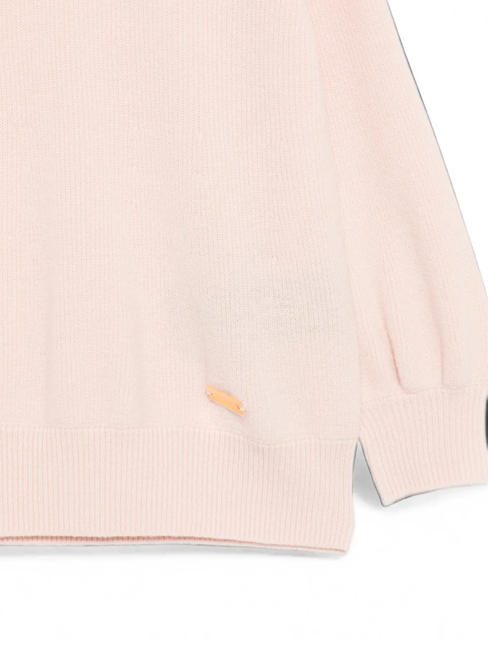 Balmain Kids Ribgebreide trui met hoge hals Roze