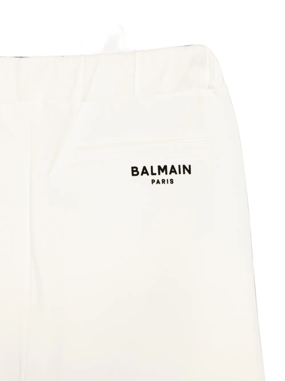Balmain Kids Broek met gesmockt detail en logoprint Beige