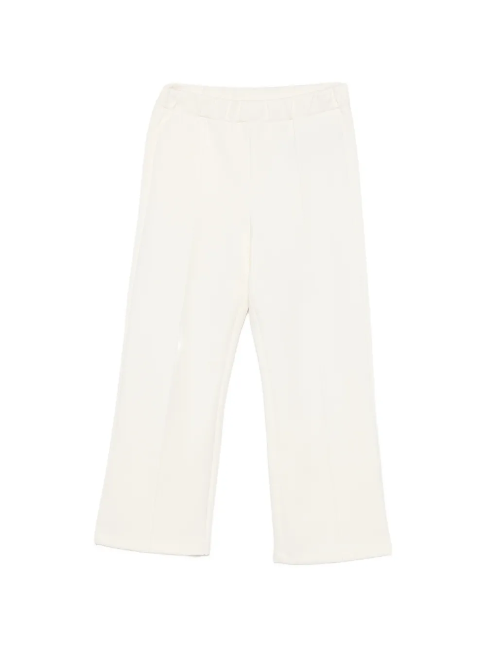 Balmain Kids logo-print pintuck-detail trousers - Toni neutri