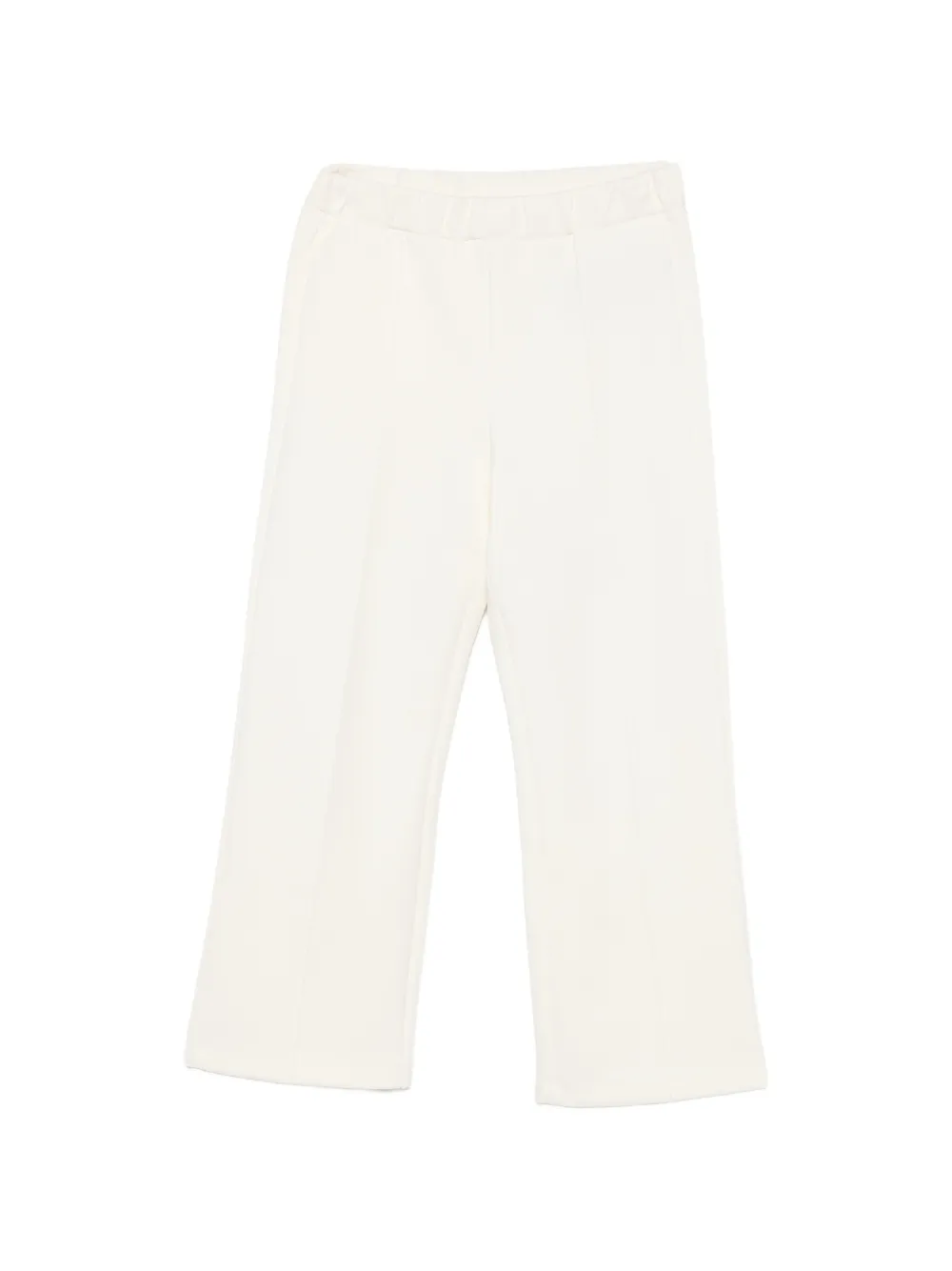 Balmain Kids logo-print pintuck-detail trousers - Toni neutri