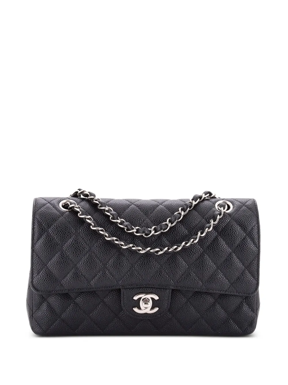 CHANEL Pre-Owned Classic Double Flap Bag Quilted Caviar Medium shoulder bag - Schwarz