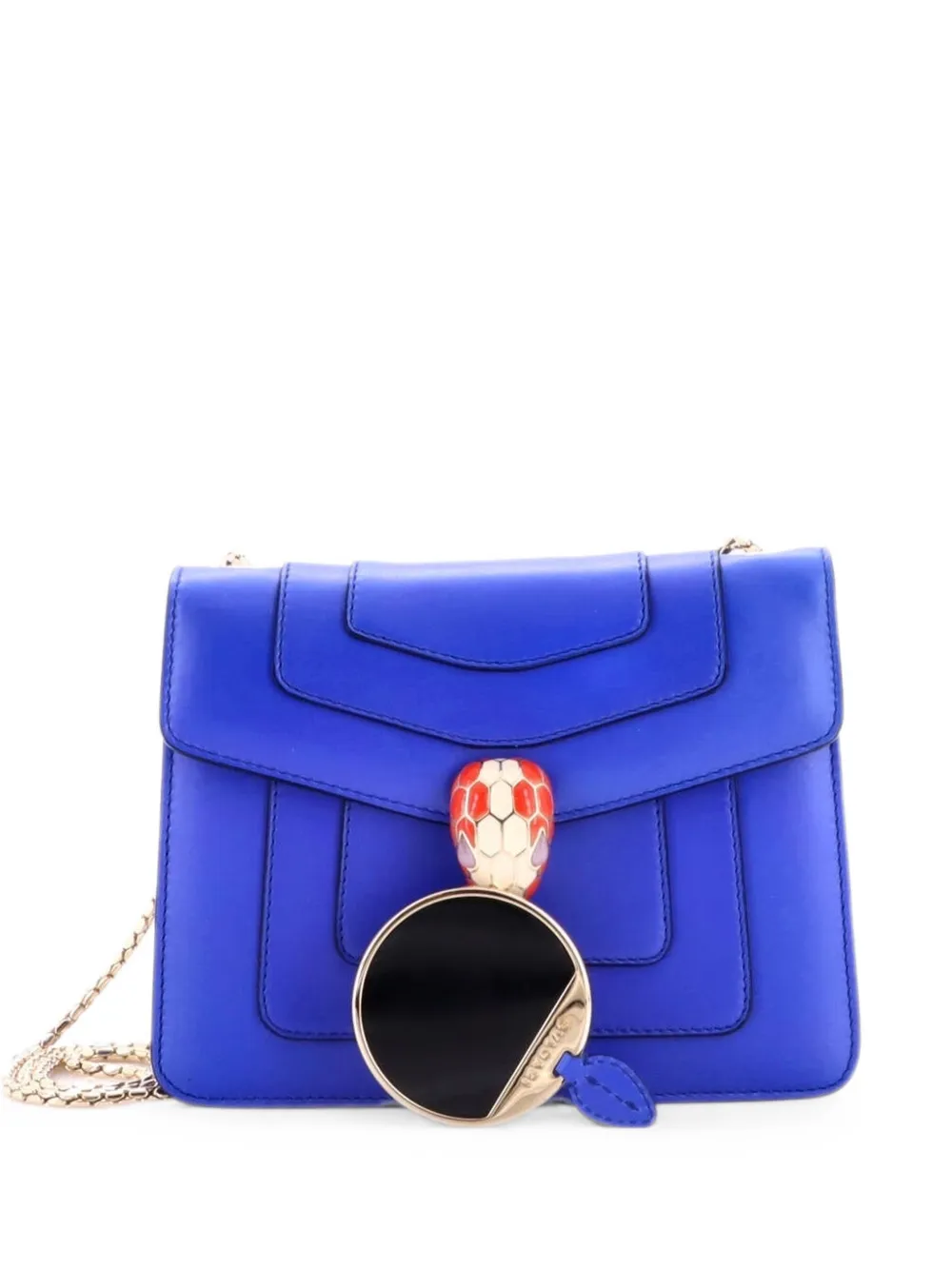 Bvlgari Pre-Owned Serpenti Forever Square Shoulder Bag Leather Small crossbody bag - Blau