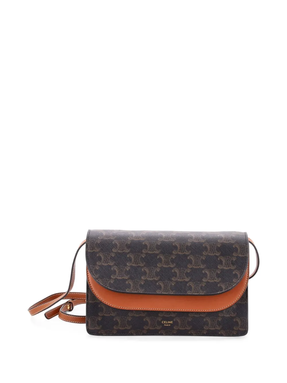 Celine Pre-Owned Wallet on Strap Triomphe Coated Canvas crossbody bag - Marrone