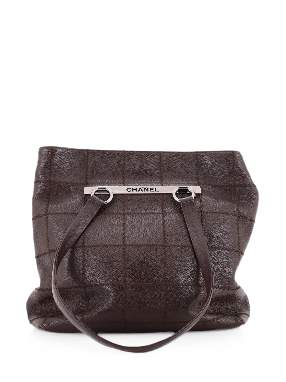 CHANEL Pre-Owned Square Stitch Tote Caviar Medium shoulder bag - Marrone