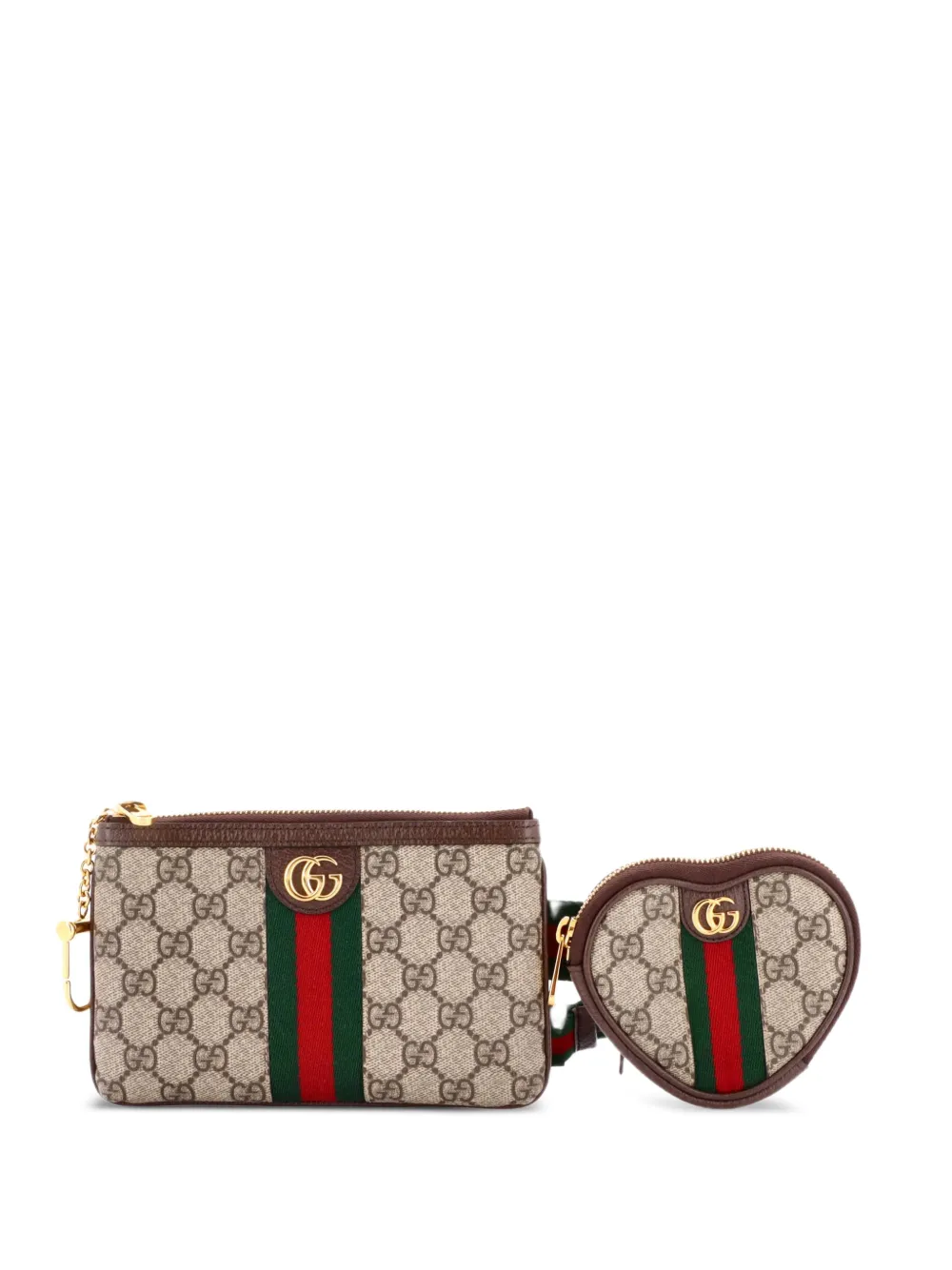 Gucci Pre-Owned Ophidia Heart Utility Double GG Coated Canvas belt bag - Marrone