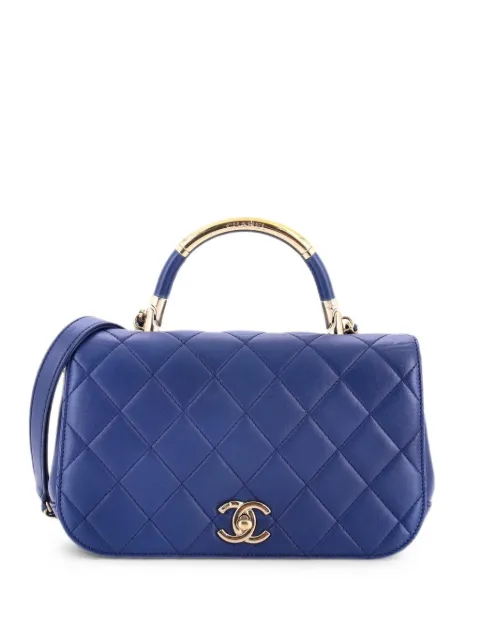 CHANEL Pre-Owned Carry Chic Flap Bag Quilted Lambskin Medium shoulder bag