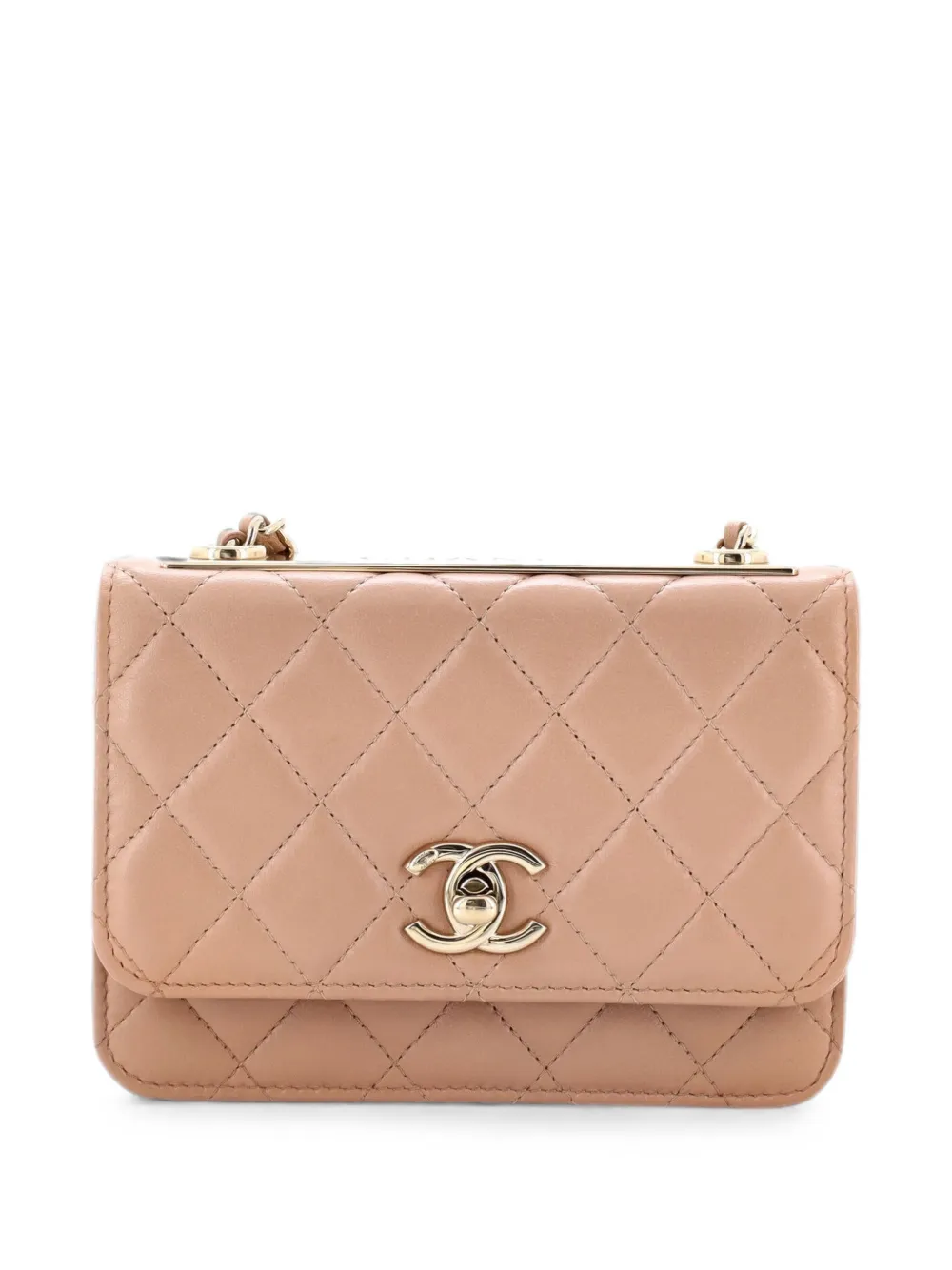 CHANEL Pre-Owned Trendy CC Wallet on Chain Quilted Lambskin Mini crossbody bag - Toni neutri
