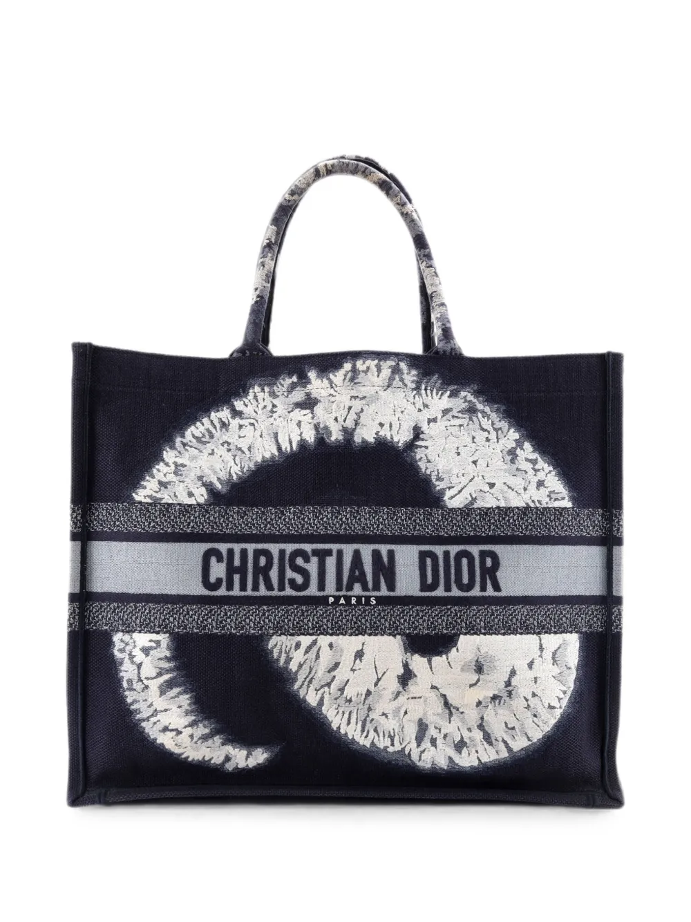Christian Dior Pre-Owned Book Embroidered Canvas Large tote bag - Blu