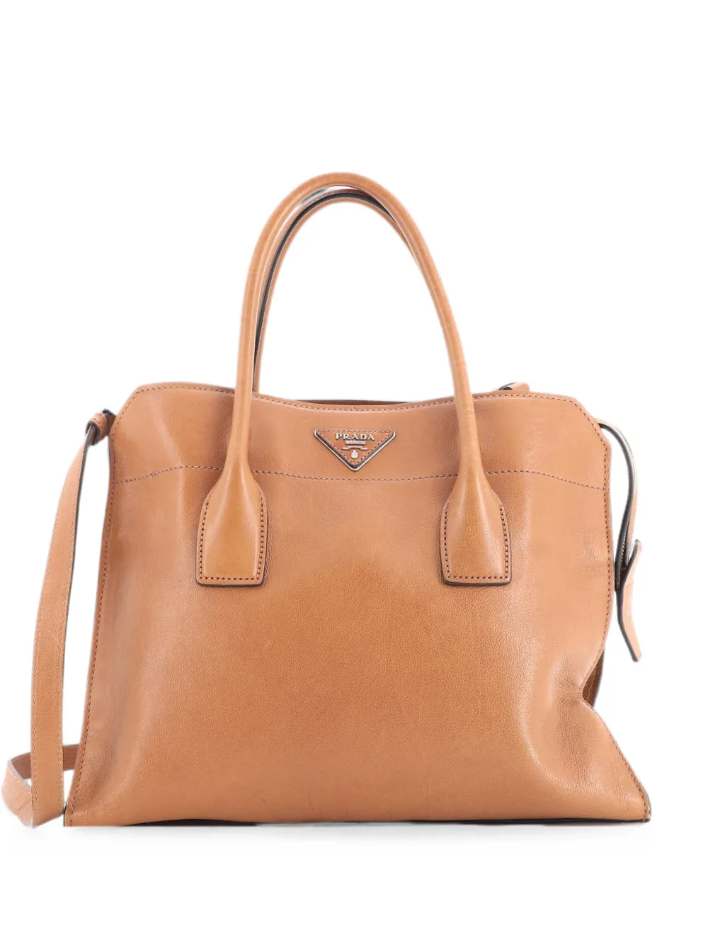 Prada Pre-Owned Cuir Double Leather Medium tote bag - Braun