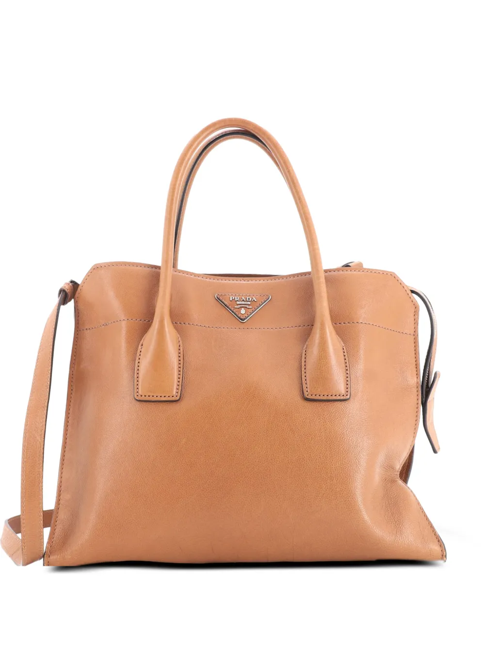 Prada Pre-Owned Cuir Double Leather Medium tote bag - Marrone