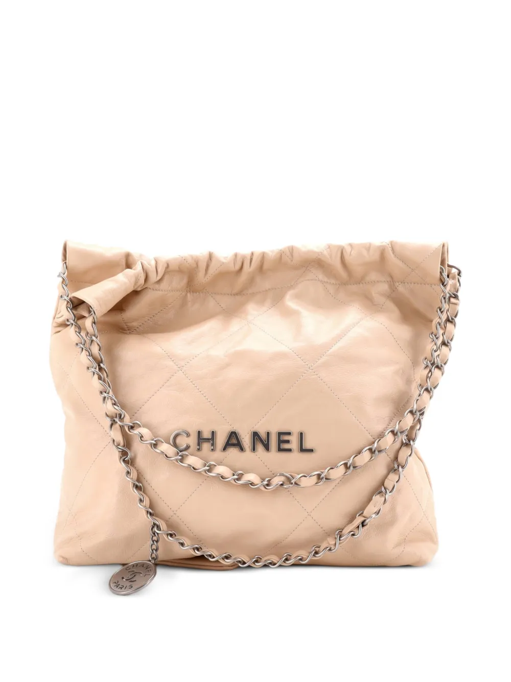 CHANEL Pre-Owned 22 Chain Quilted Calfskin Small hobo bag - Nude