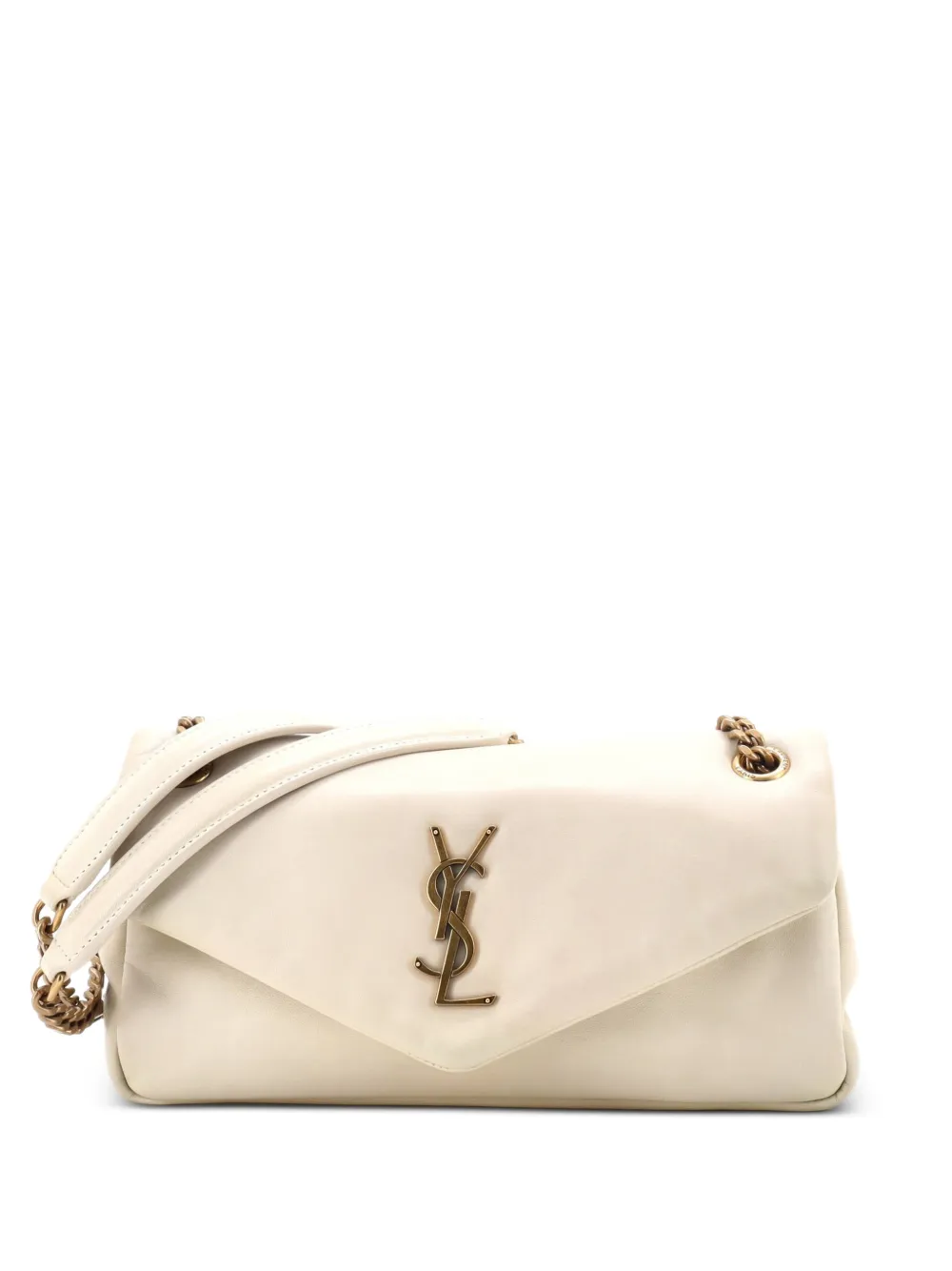 Saint Laurent Pre-Owned Calypso Flap Bag Leather Medium crossbody bag - Nude