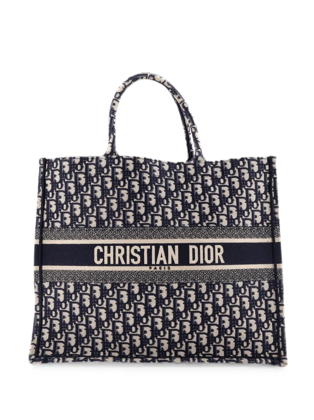 Christian Dior Pre-Owned Große Book Oblique Tote Bag aus Canvas - Blau