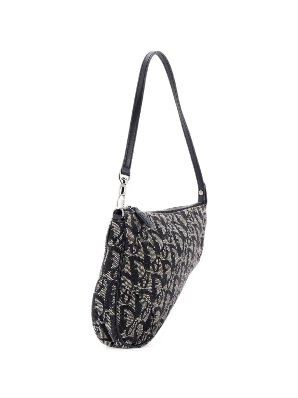 Dior Pre-owned Vintage Saddle Bag Diorissimo Canvas Mini Clutch Bag in Blue, view 3