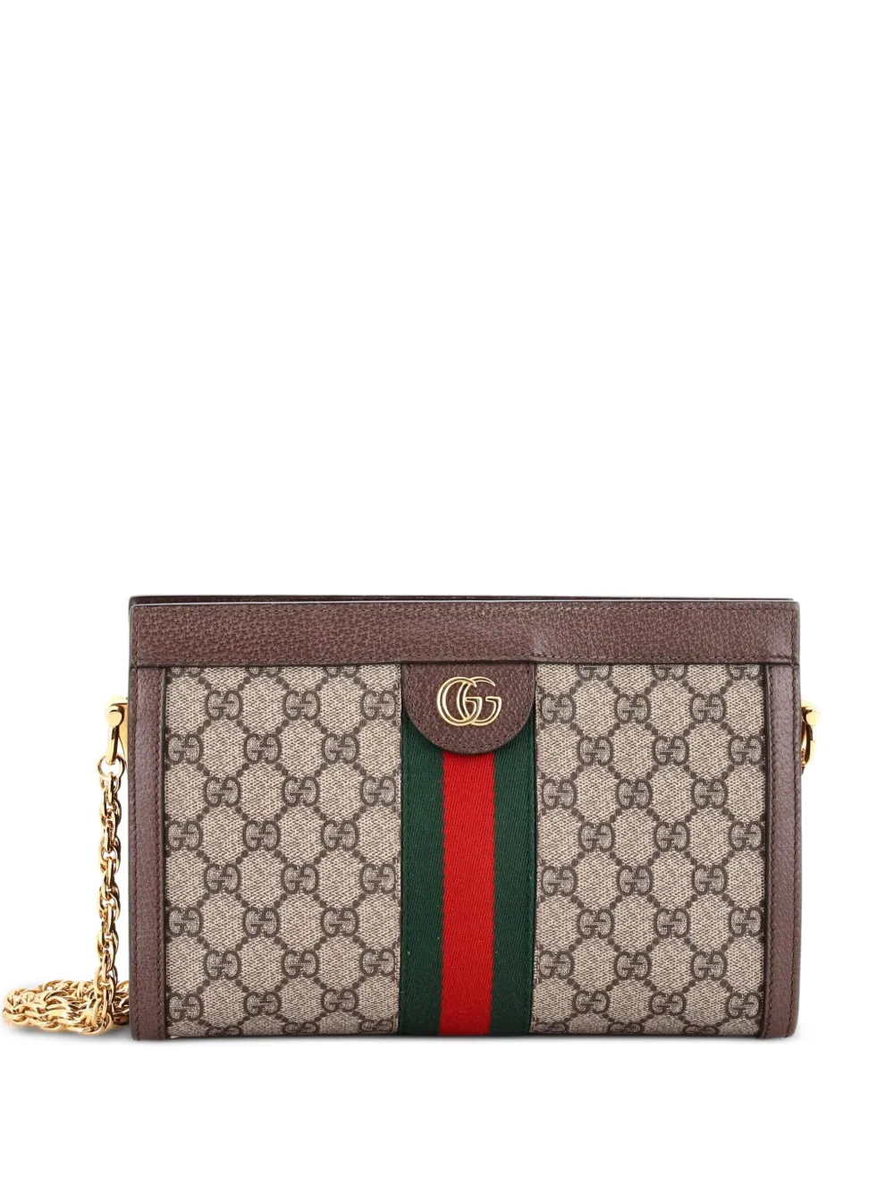 Gucci Pre-Owned Ophidia Chain Shoulder Bag GG Coated Canvas Small crossbody bag - Marrone