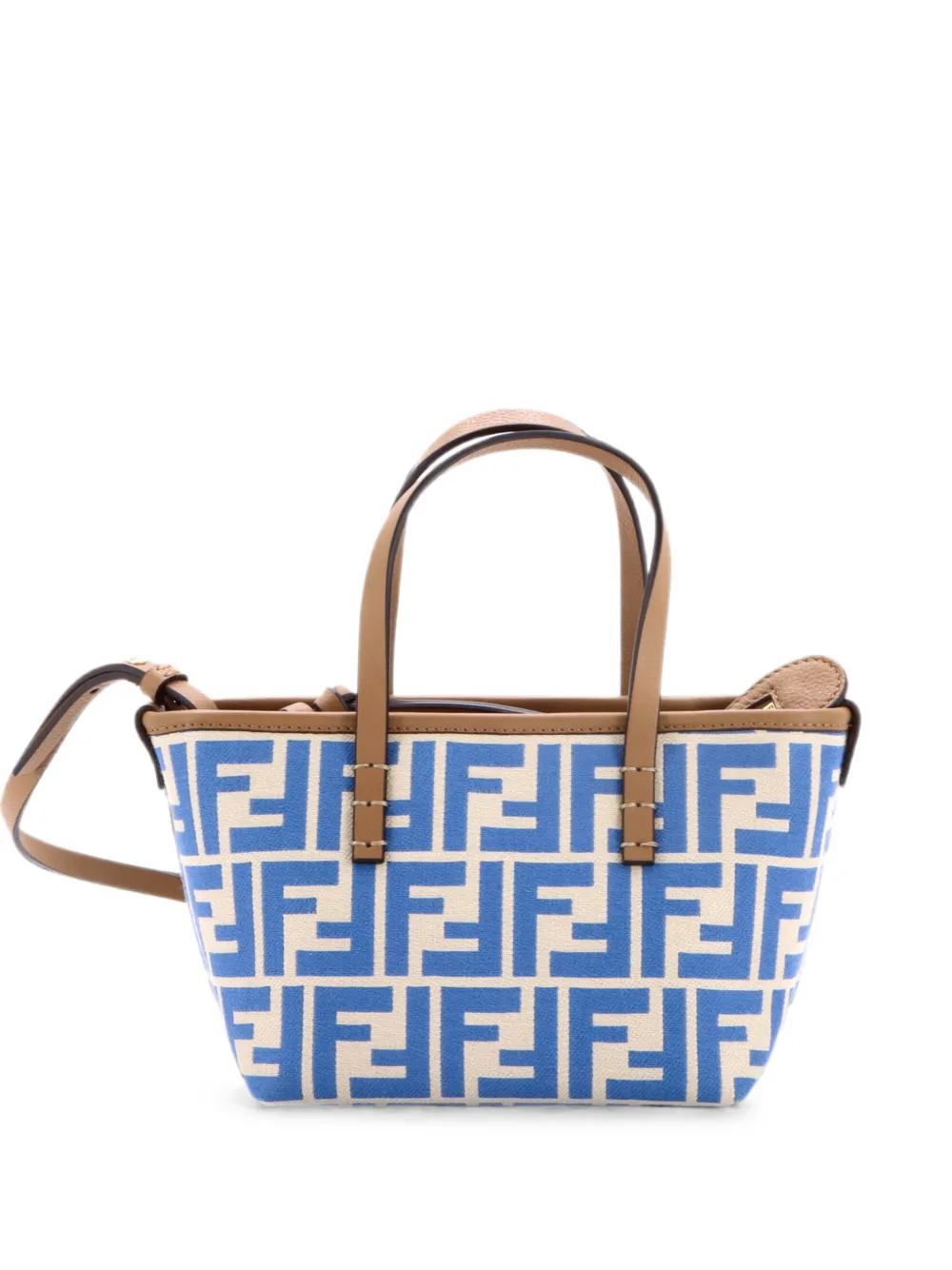 Fendi Pre-Owned Roll Tote Zucca Jacquard Mini satchel - Blu