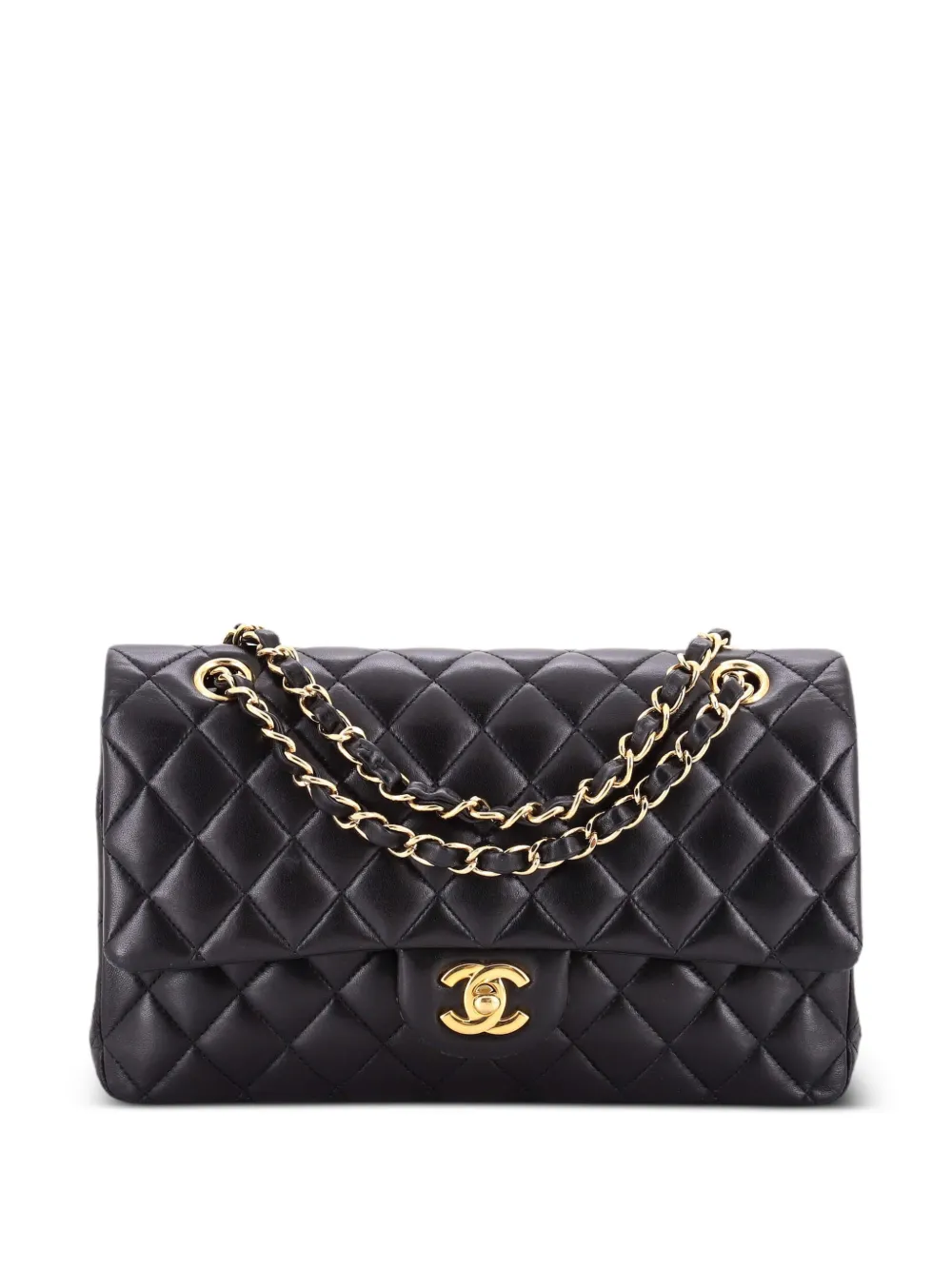 CHANEL Pre-Owned Classic Double Flap Bag Quilted Lambskin Medium shoulder bag - Schwarz