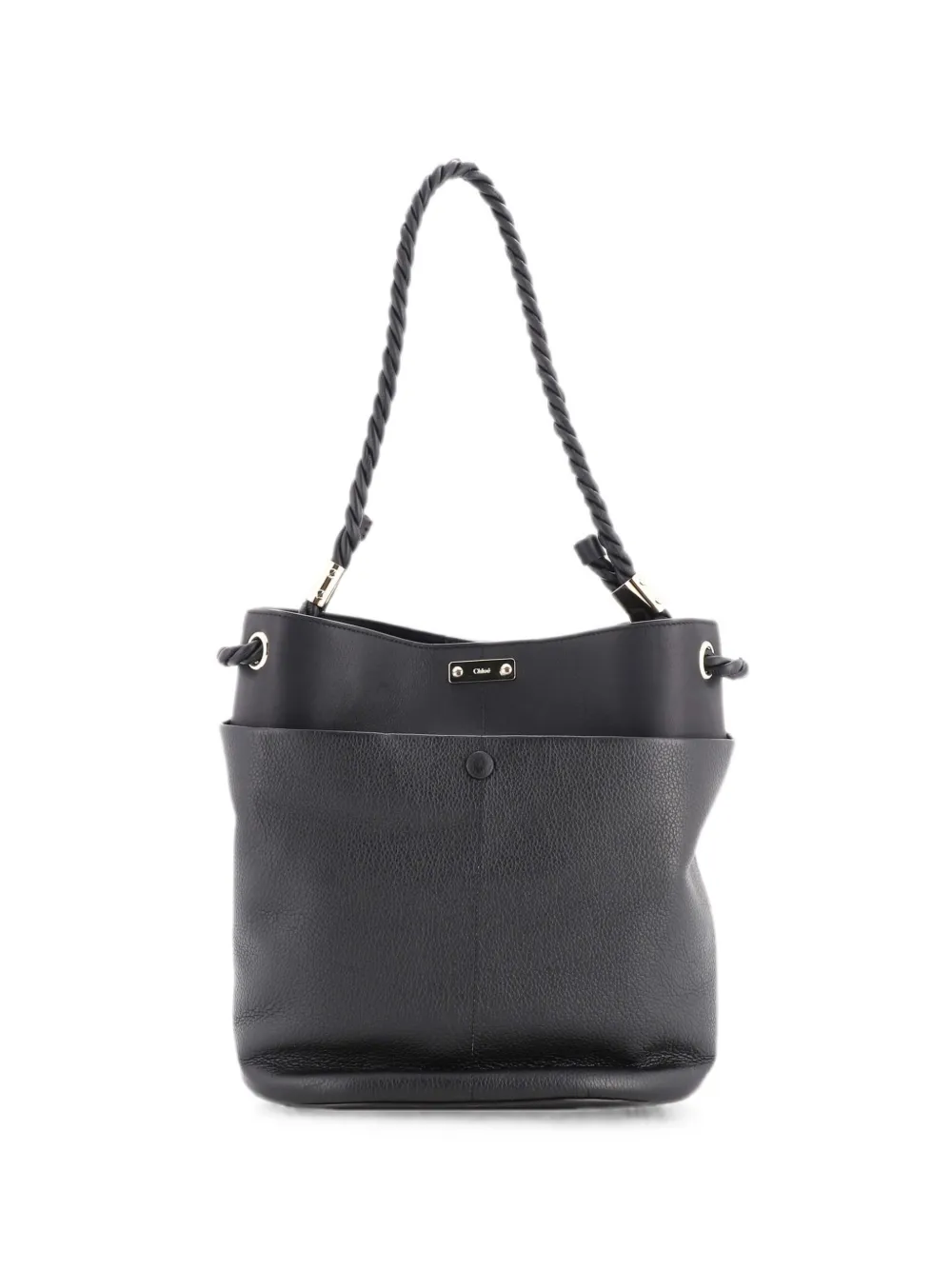 Chloé Pre-Owned Braided Handle Key Leather bucket bag - Schwarz