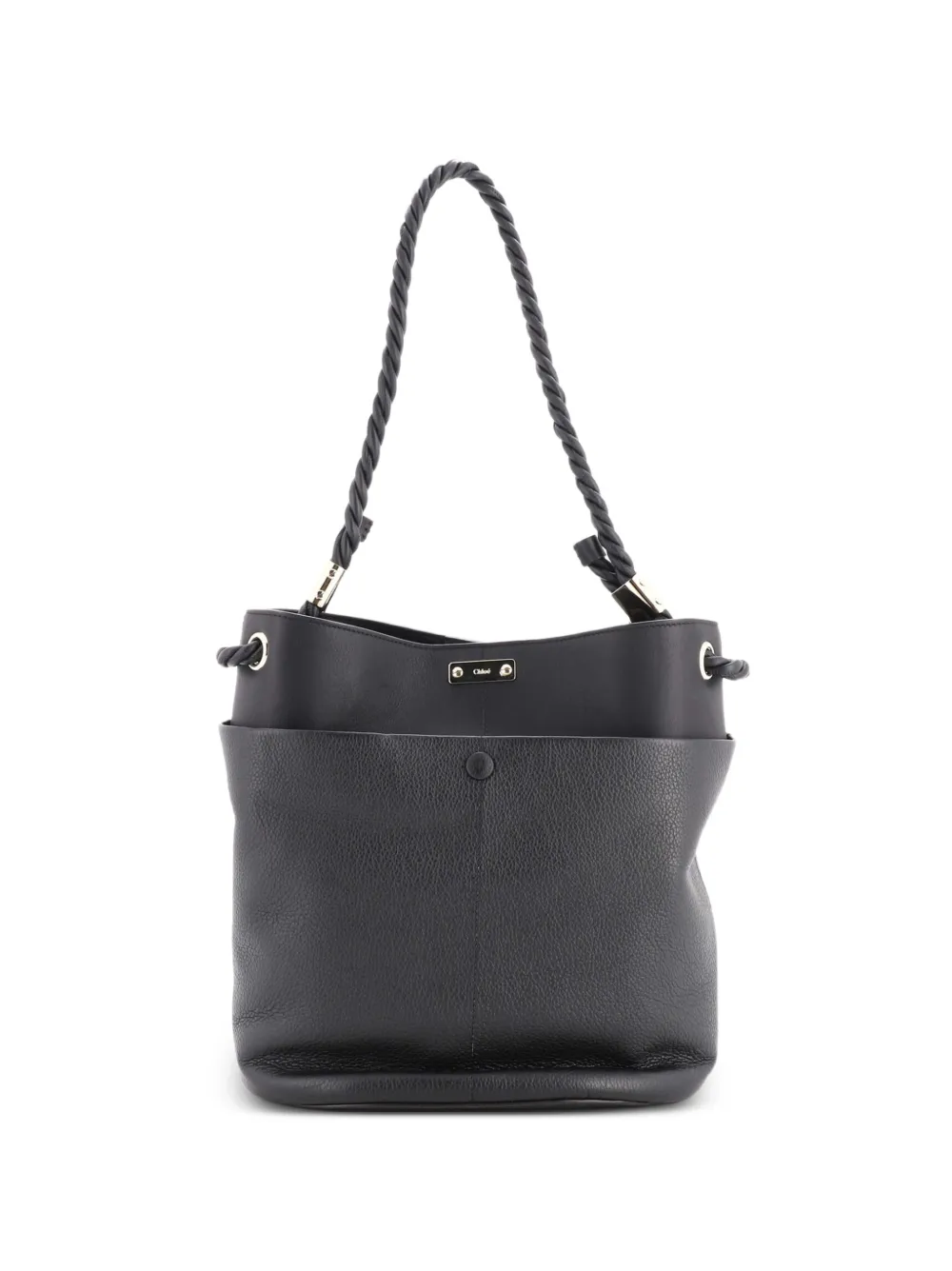 Chloé Pre-Owned Braided Handle Key Leather bucket bag - Schwarz