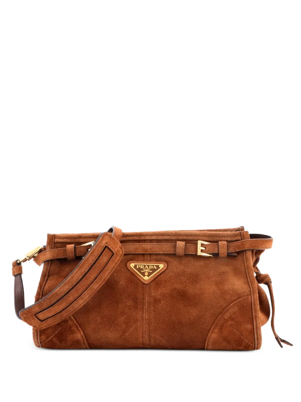 Prada Pre-Owned Bonnie Handbag Suede Small shoulder bag - Marrone