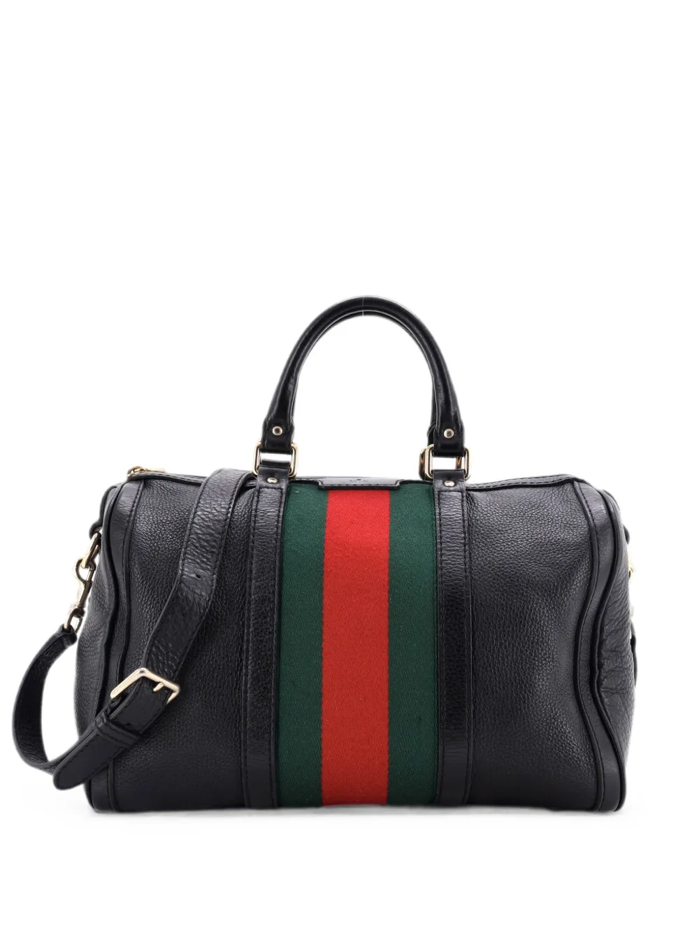 Gucci Pre-Owned Mittelgroße Vintage Web Boston Tasche - Schwarz