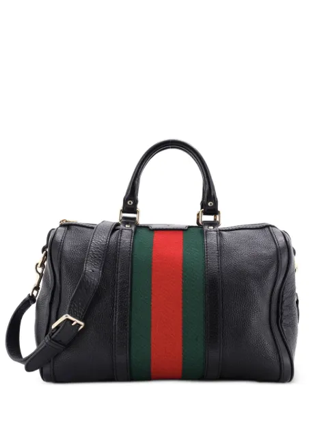 Gucci Pre-Owned Vintage Web Boston Bag Leather Medium satchel