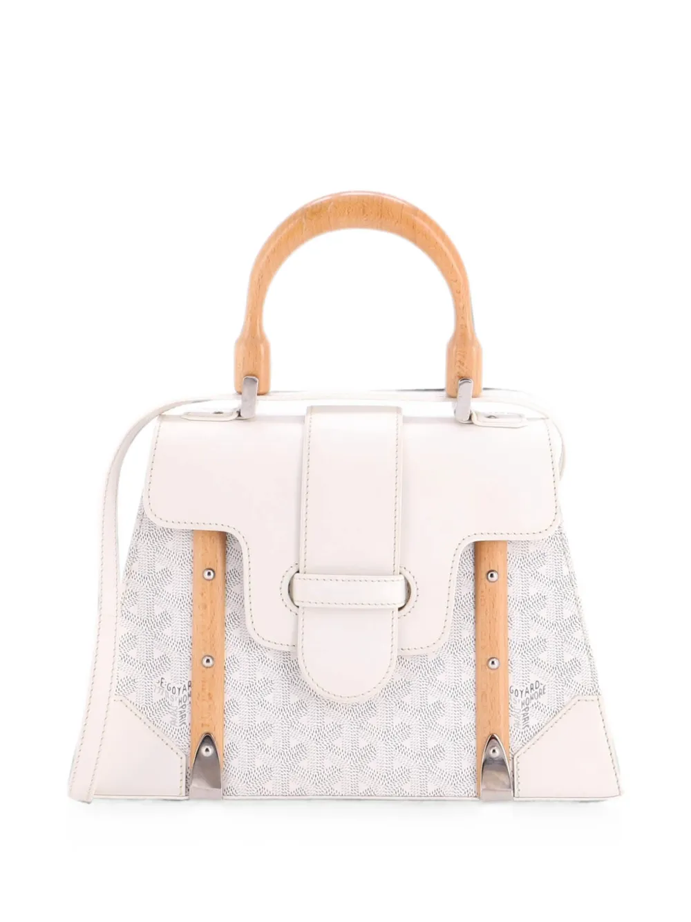 Goyard Pre-Owned Saigon Top Handle Bag Coated Canvas with Leather PM satchel - Bianco