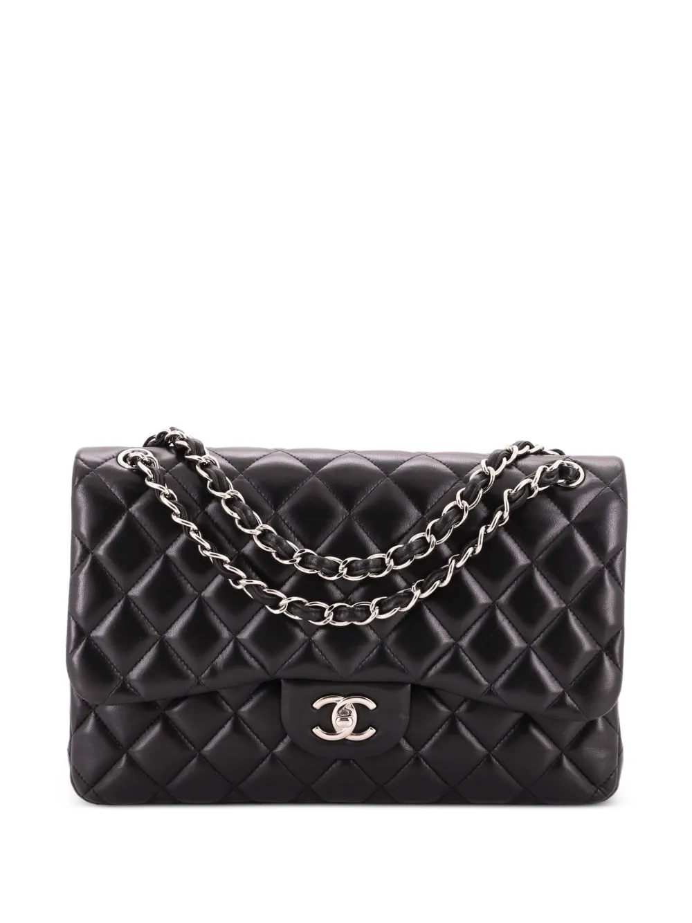 CHANEL Pre-Owned Classic Double Flap Bag Quilted Lambskin Jumbo shoulder bag - Schwarz
