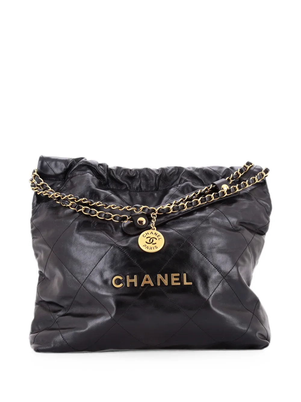 CHANEL Pre-Owned 22 Chain Quilted Calfskin Medium hobo bag - Nero