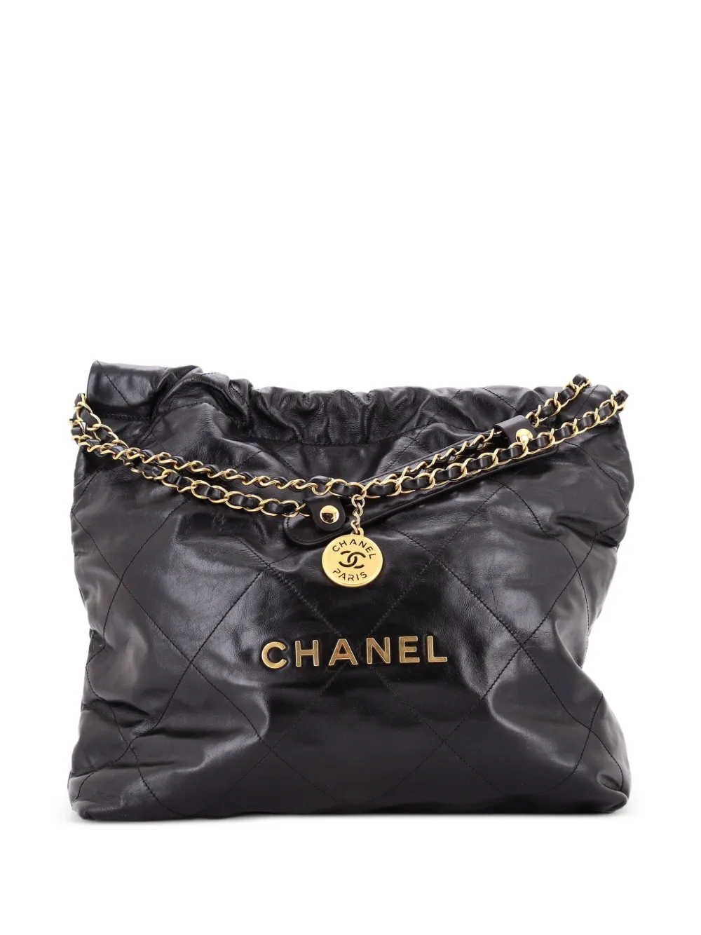 CHANEL Pre-Owned Mittelgroße Stepptasche aus Kalbsleder 22cm - Schwarz